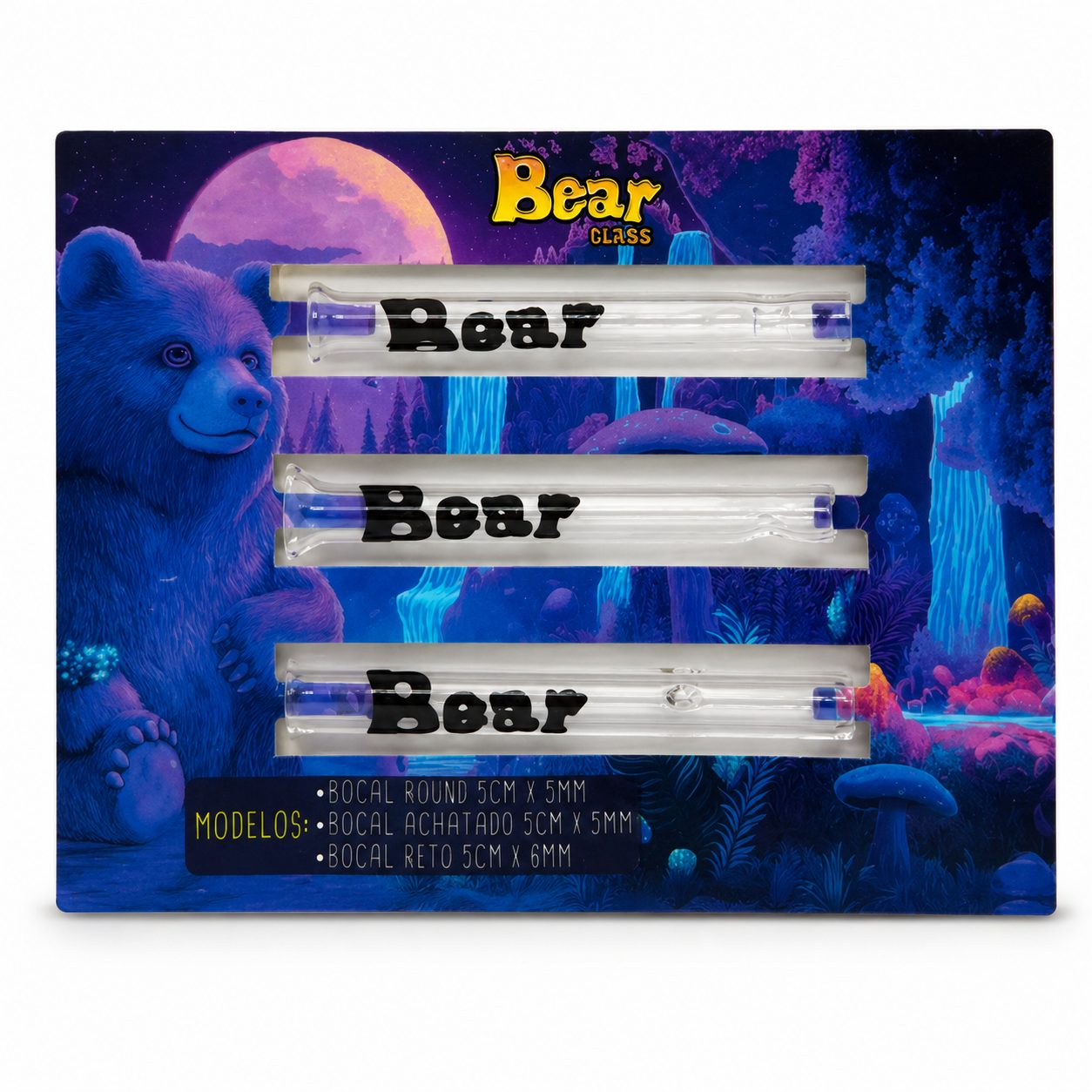 Piteira De Vidro Bear Glass 3 Modelos